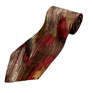 Mondo di Marco 100% Silk Dress Tie Made in Italy Bold Abstract Pattern 59" 3.75"